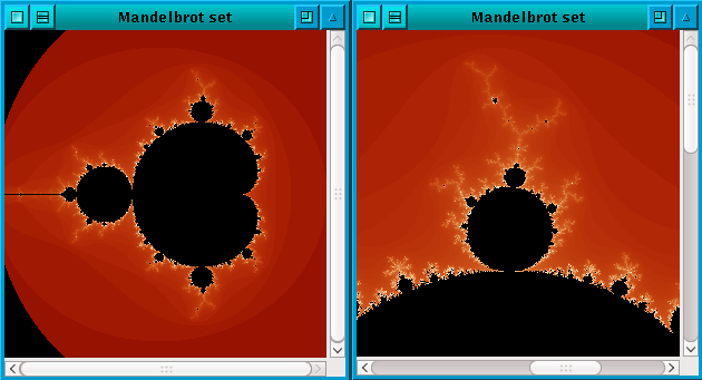 Output of the mandelbrot program